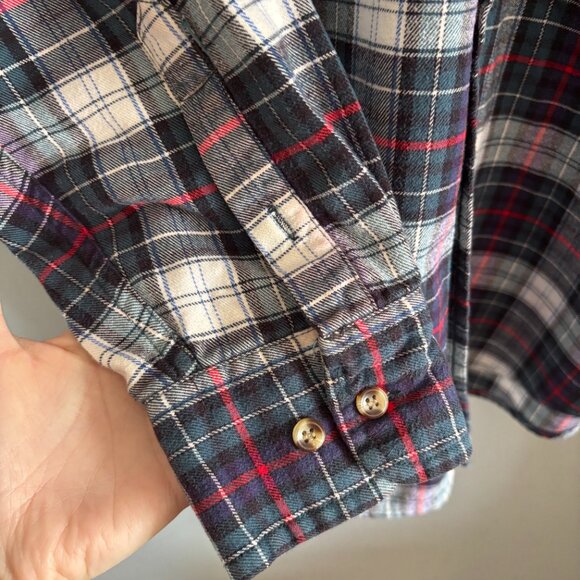 Vtg Plaid Flannel Button Down - Picture 6 of 8